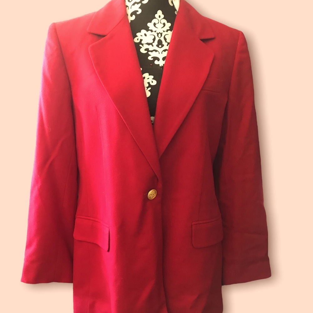 Talbots red new wool blazer